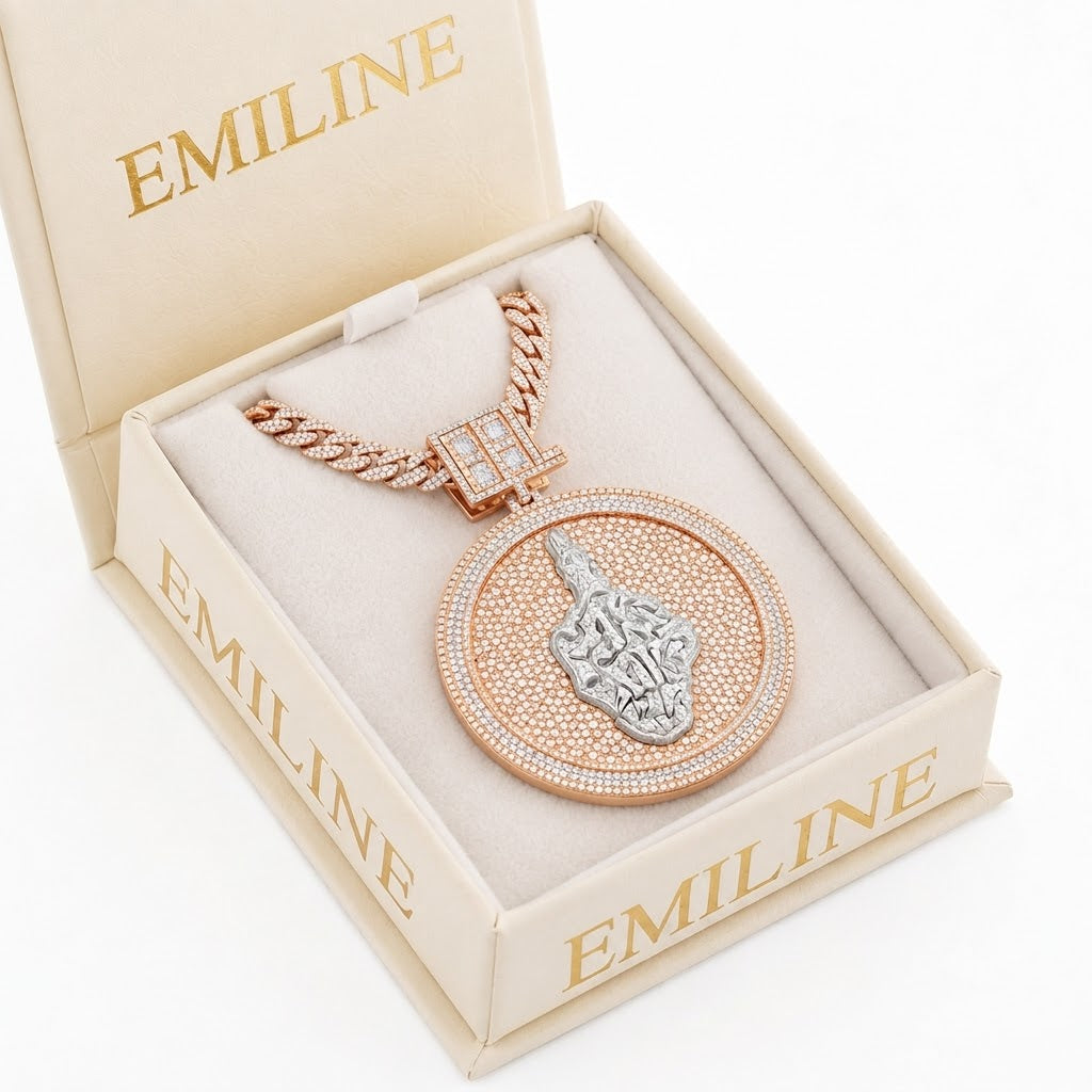Custom Round Moissanite FFL Letter Pendant