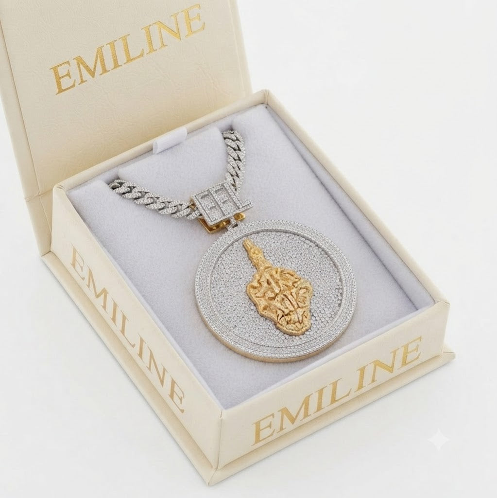Custom Round Moissanite FFL Letter Pendant