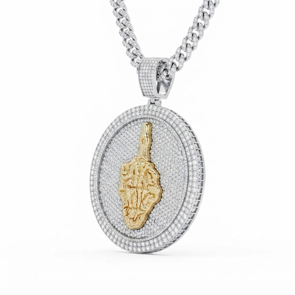 Custom Round Moissanite FFL Letter Pendant