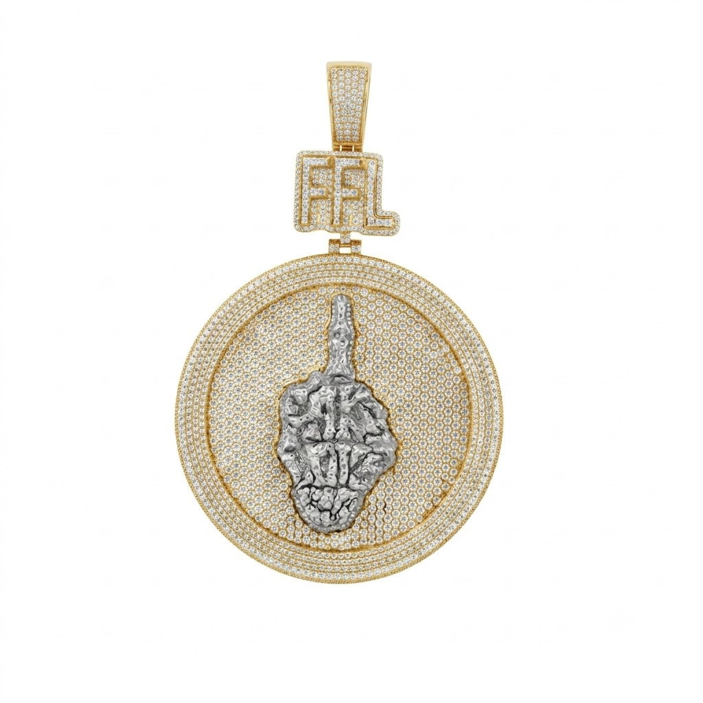 Custom Round Moissanite FFL Letter Pendant
