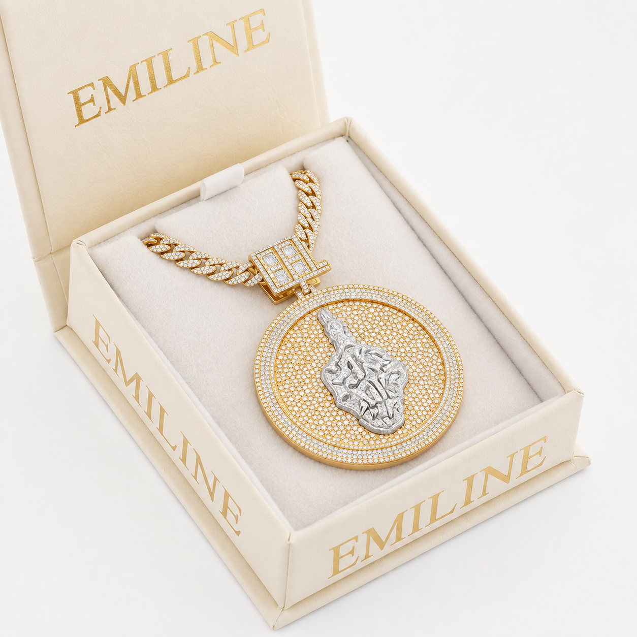 Custom Round Moissanite FFL Letter Pendant