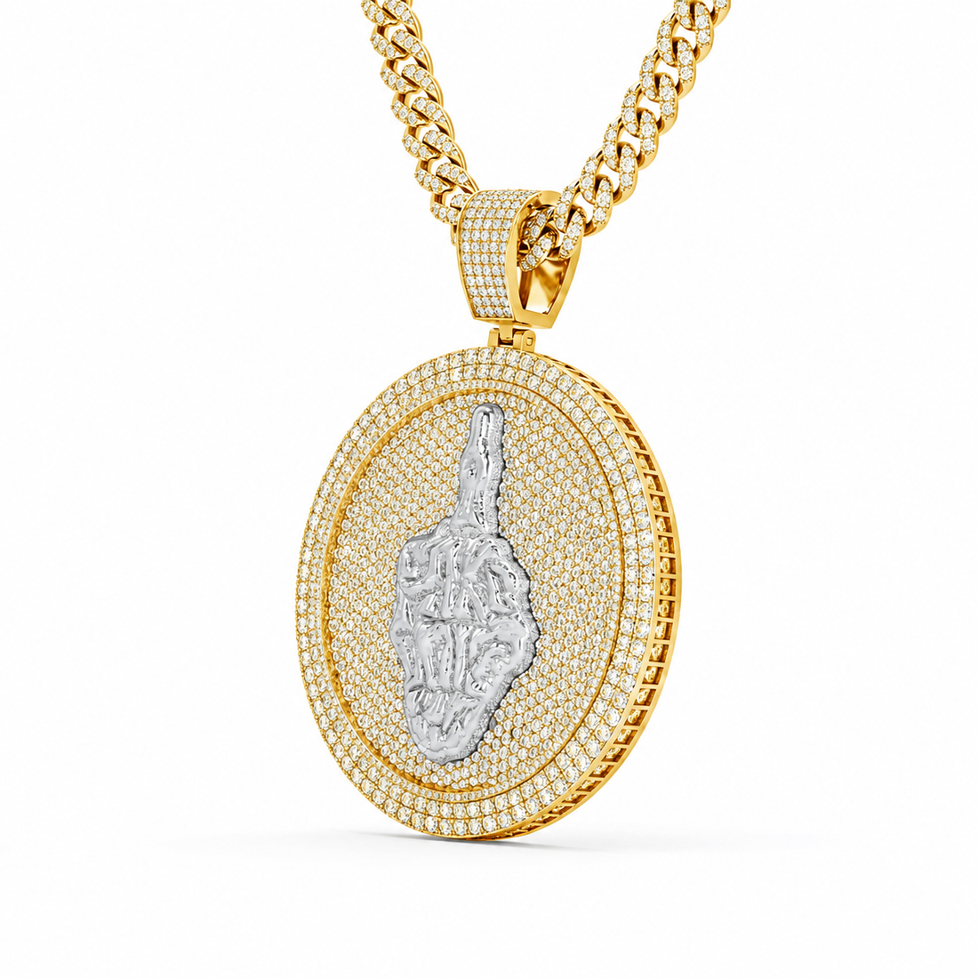 Custom Round Moissanite FFL Letter Pendant