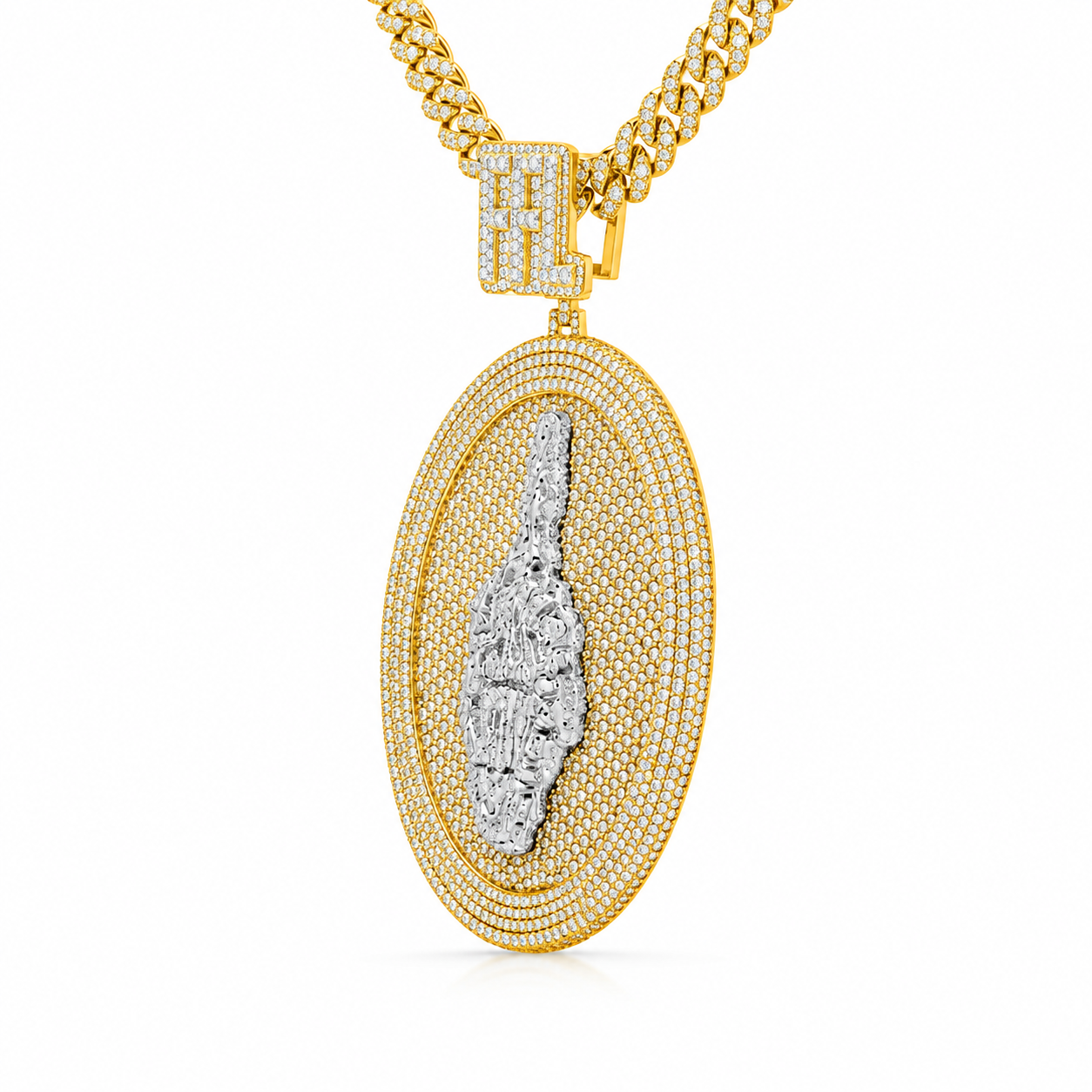 Custom Round Moissanite FFL Letter Pendant