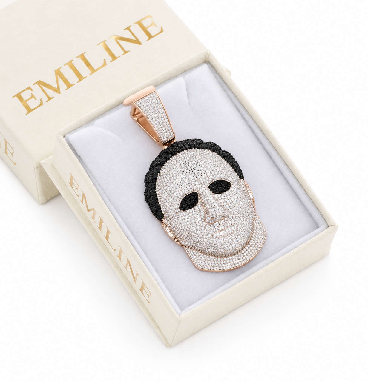 Male Face Portrait Diamond Pendant