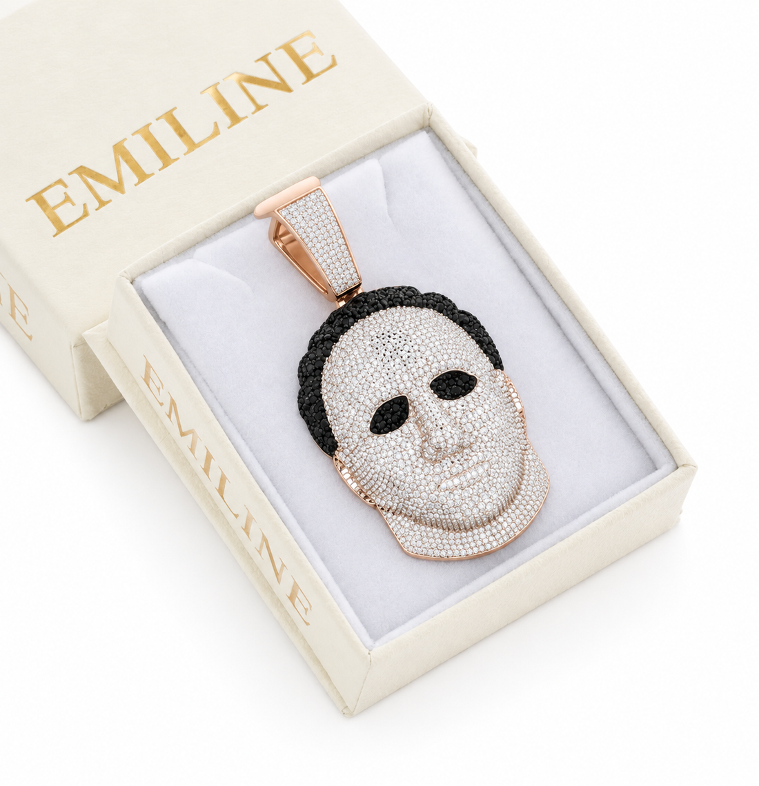 Male Face Portrait Diamond Pendant