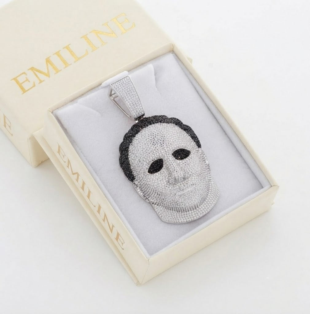 Male Face Portrait Diamond Pendant