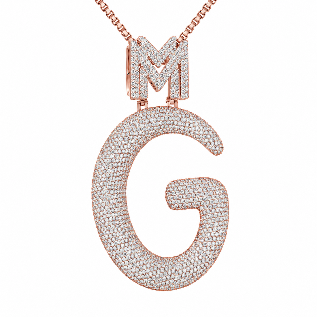 Custom G Letter Diamond Pendant