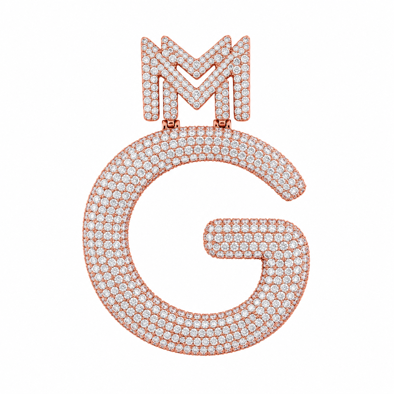 Custom G Letter Diamond Pendant