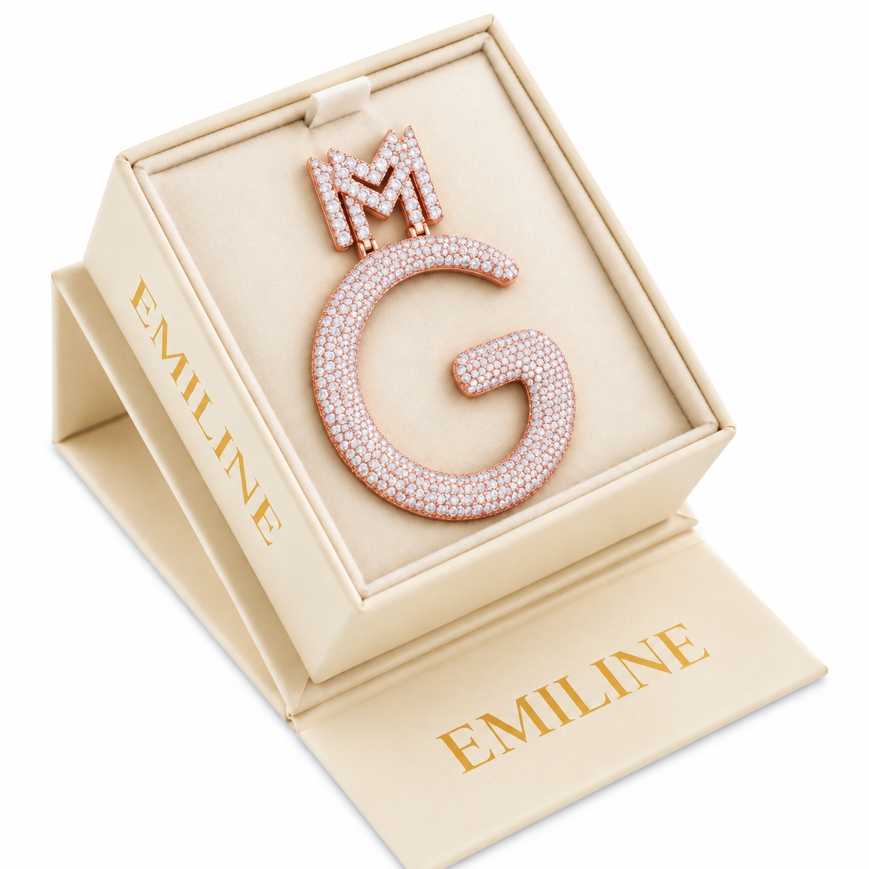 Custom G Letter Diamond Pendant