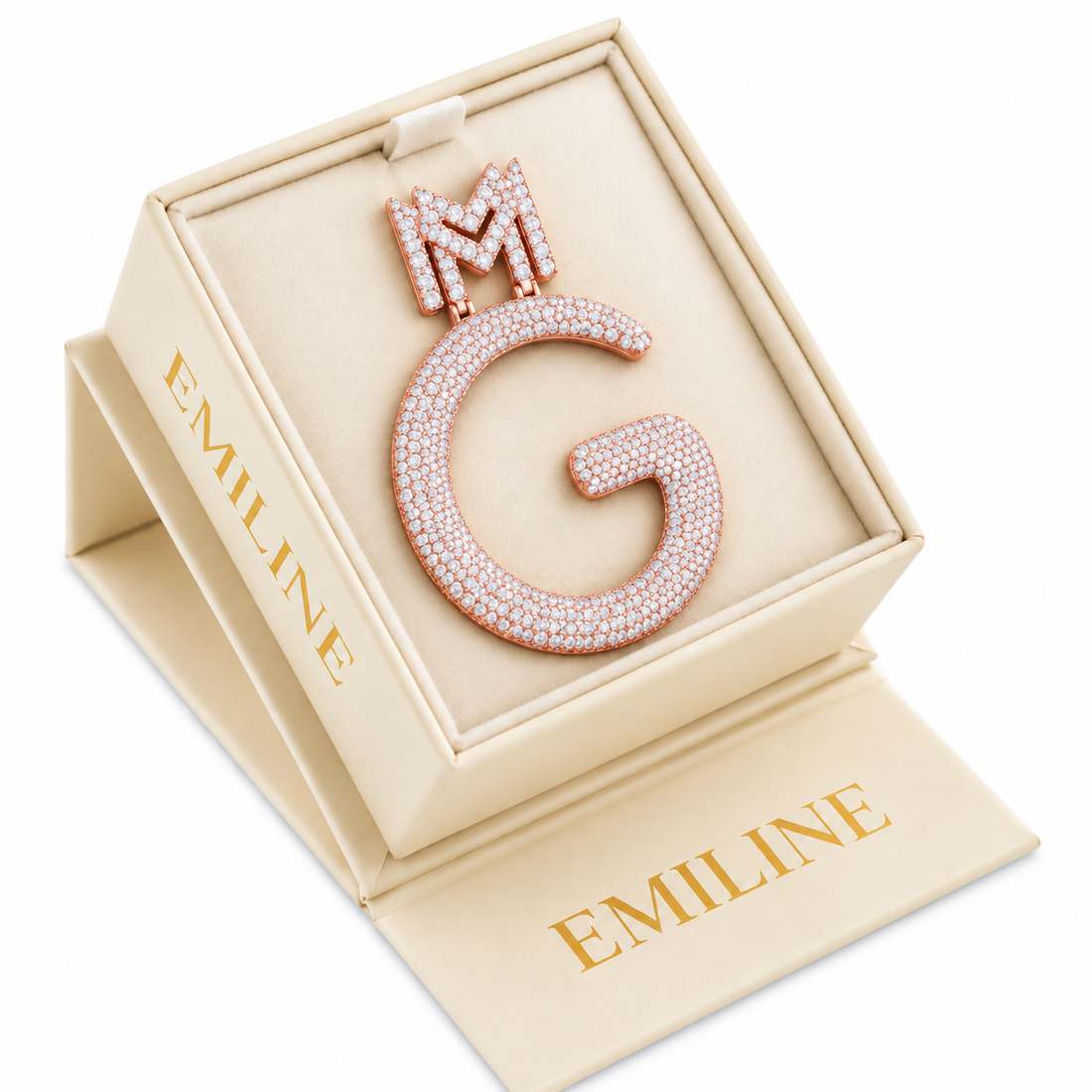 Custom G Letter Diamond Pendant