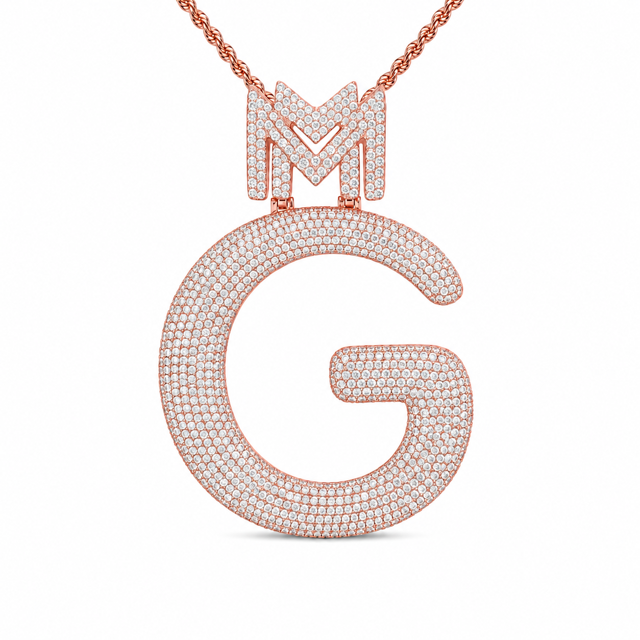 Custom G Letter Diamond Pendant