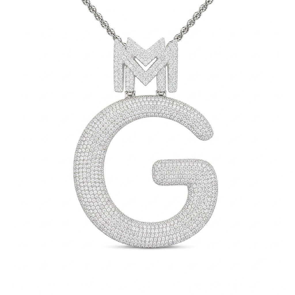 Custom G Letter Diamond Pendant