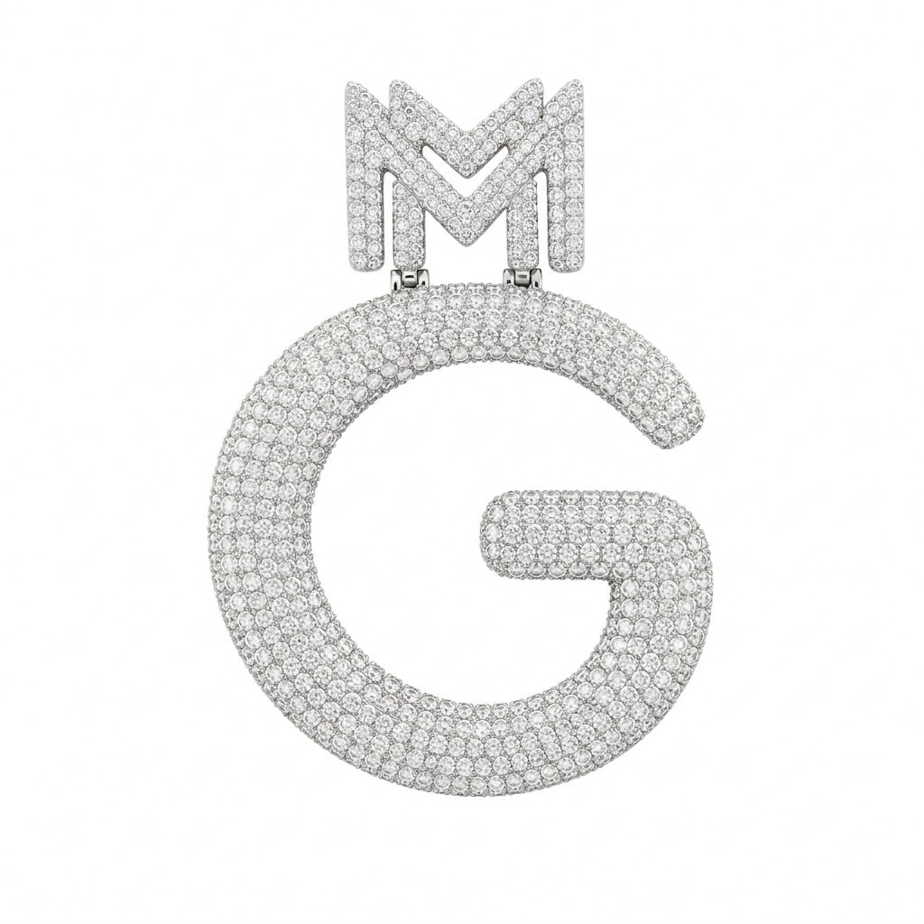 Custom G Letter Diamond Pendant