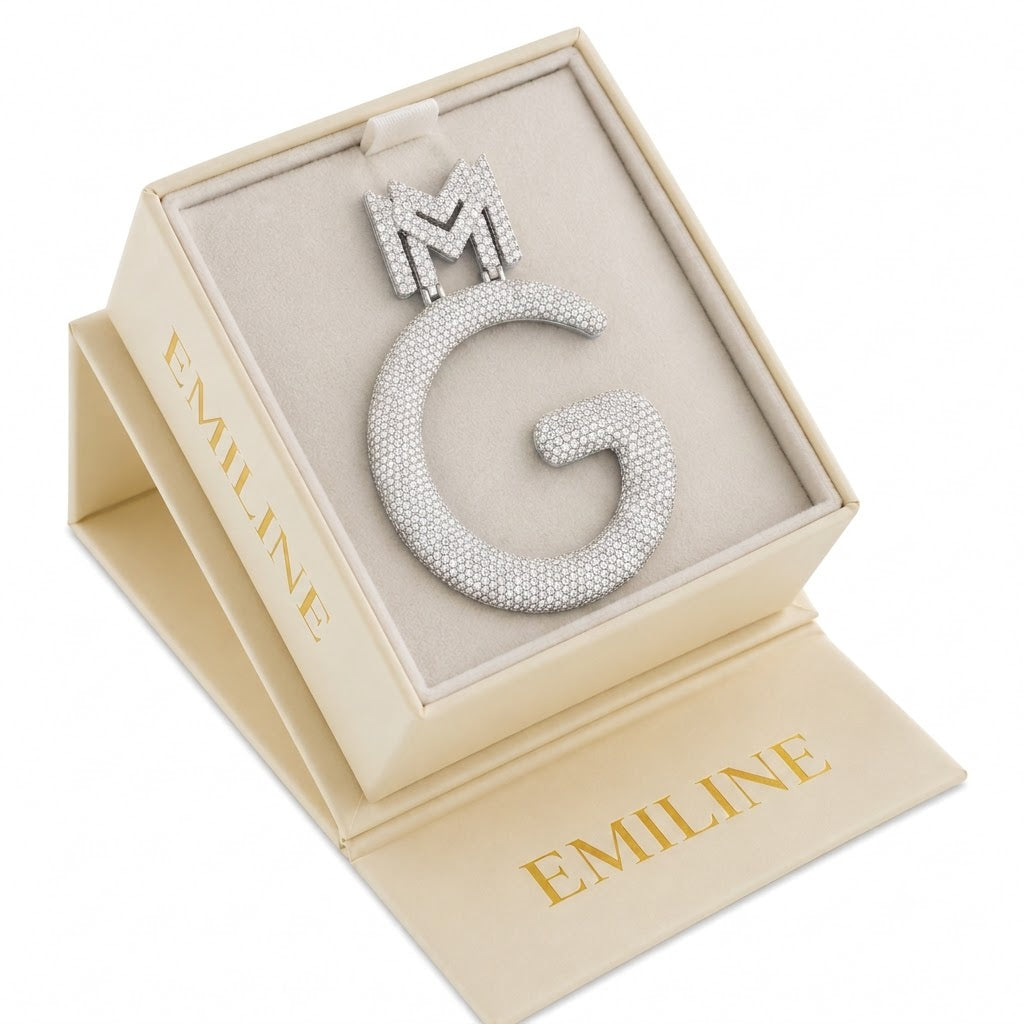 Custom G Letter Diamond Pendant