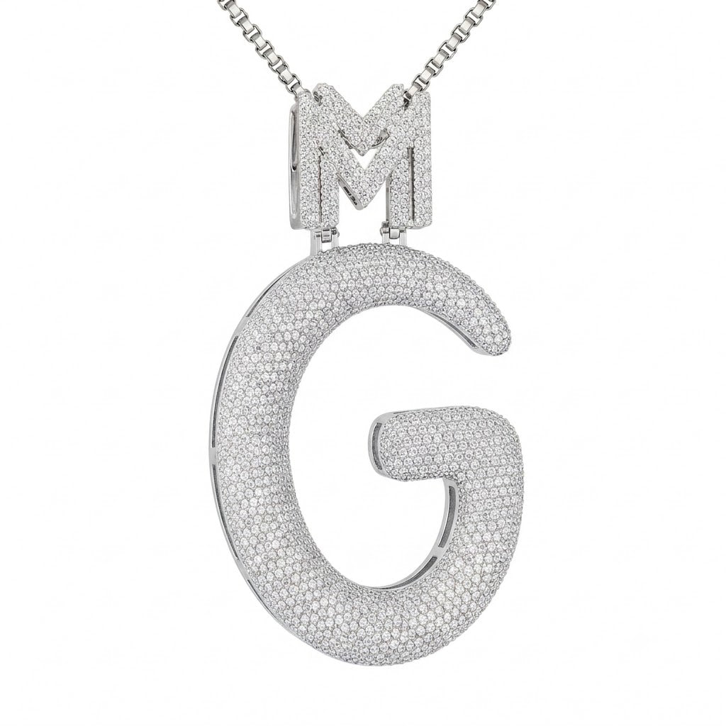 Custom G Letter Diamond Pendant