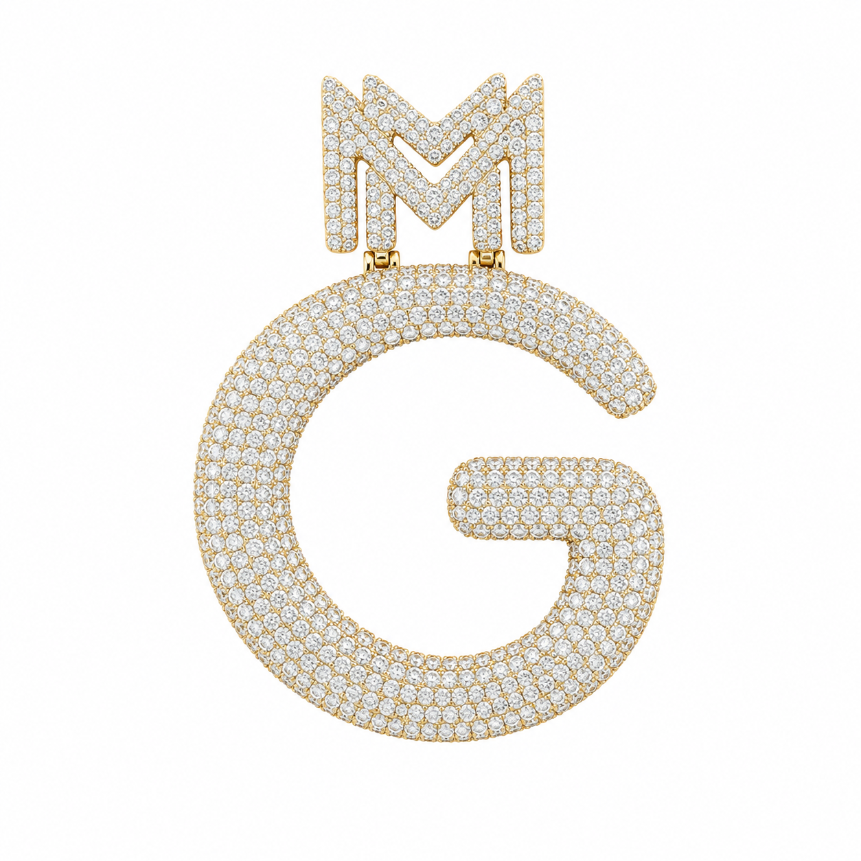 Custom G Letter Diamond Pendant
