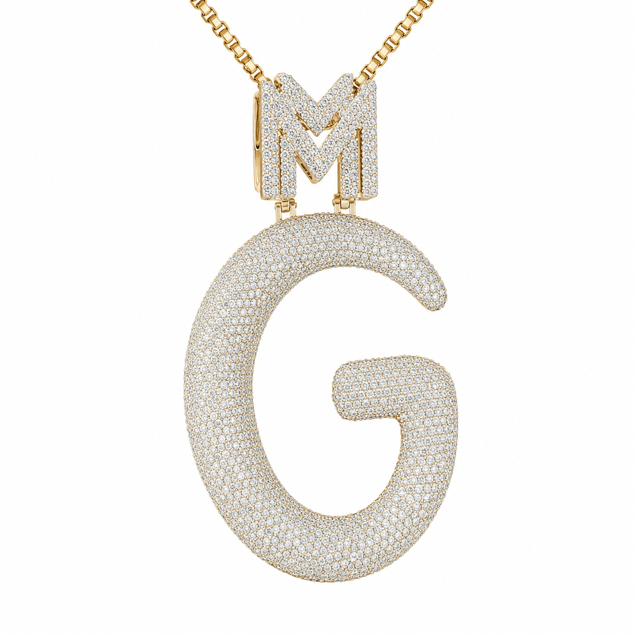 Custom G Letter Diamond Pendant