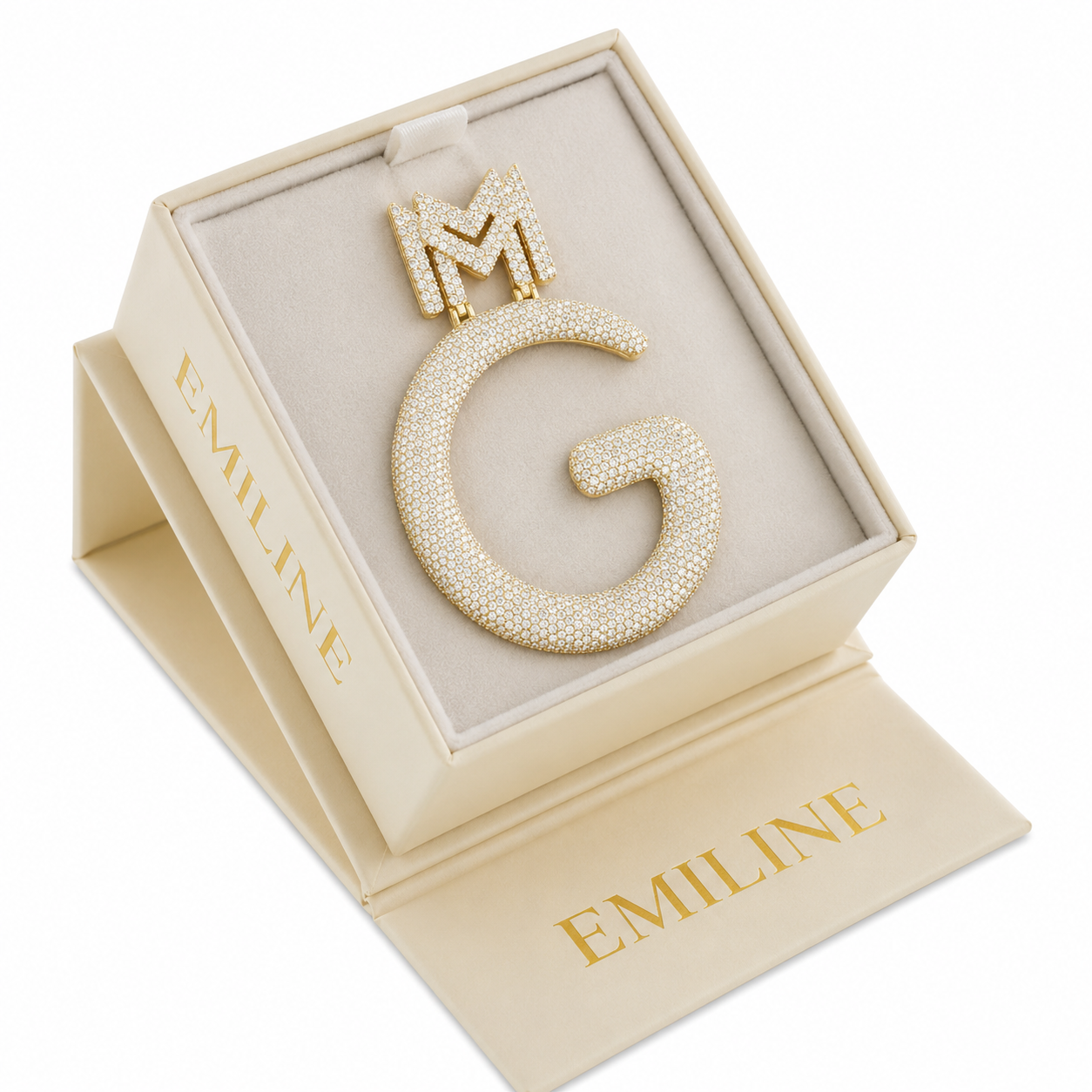 Custom G Letter Diamond Pendant