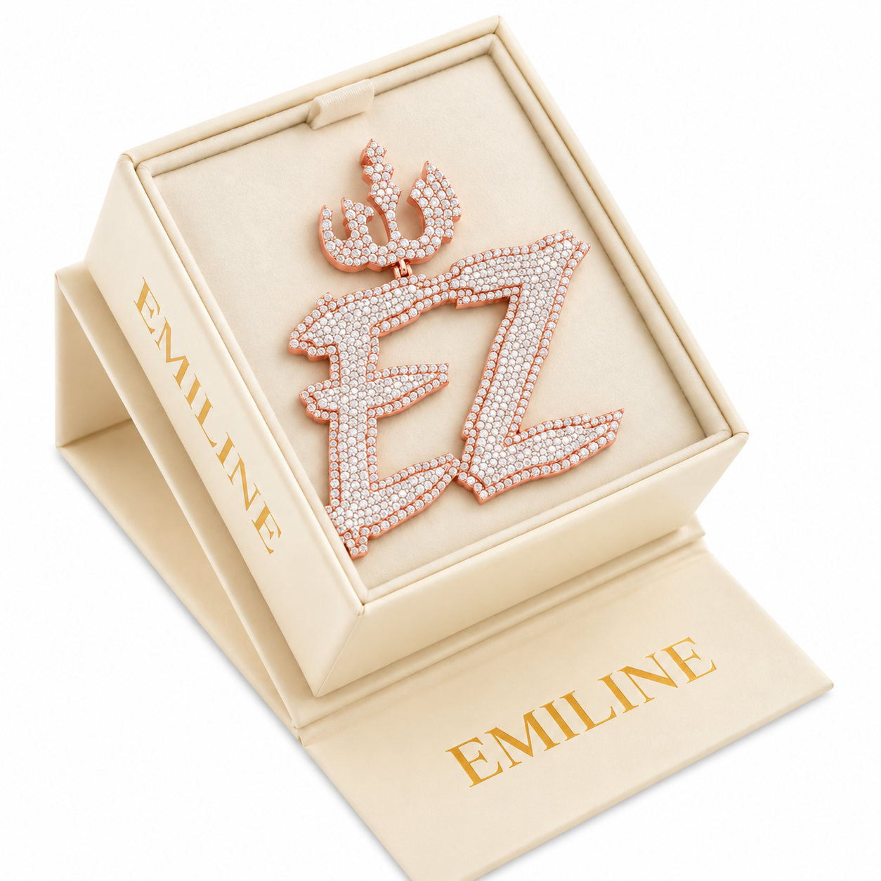 Custom Letter "EZ" Moissanite Diamond Pendant