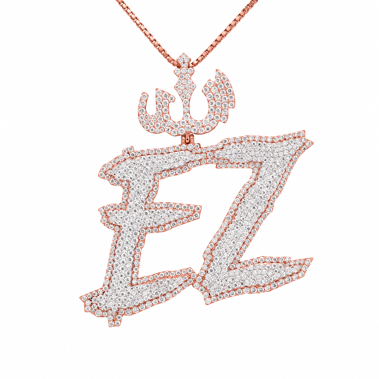 Custom Letter "EZ" Moissanite Diamond Pendant