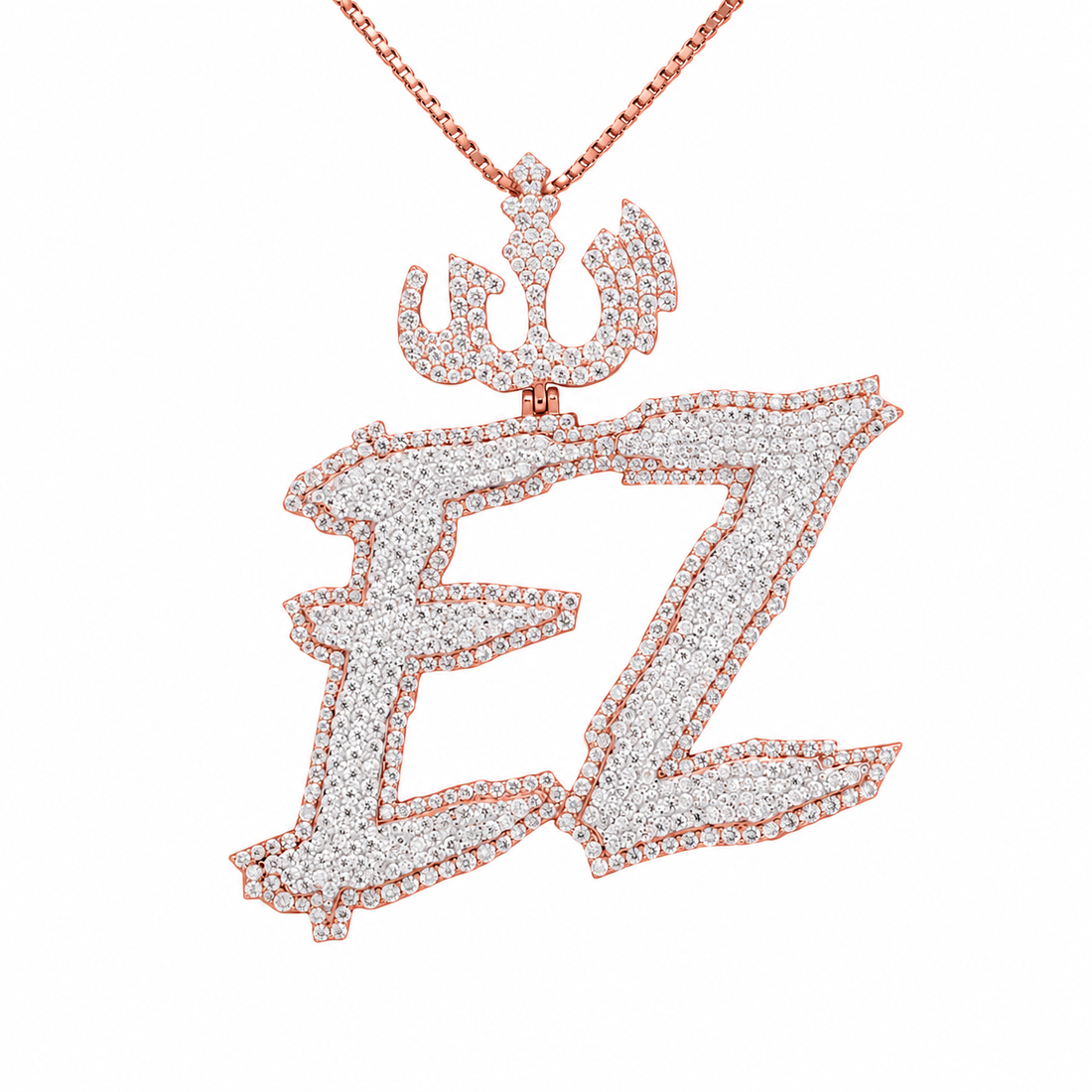 Custom Letter "EZ" Moissanite Diamond Pendant