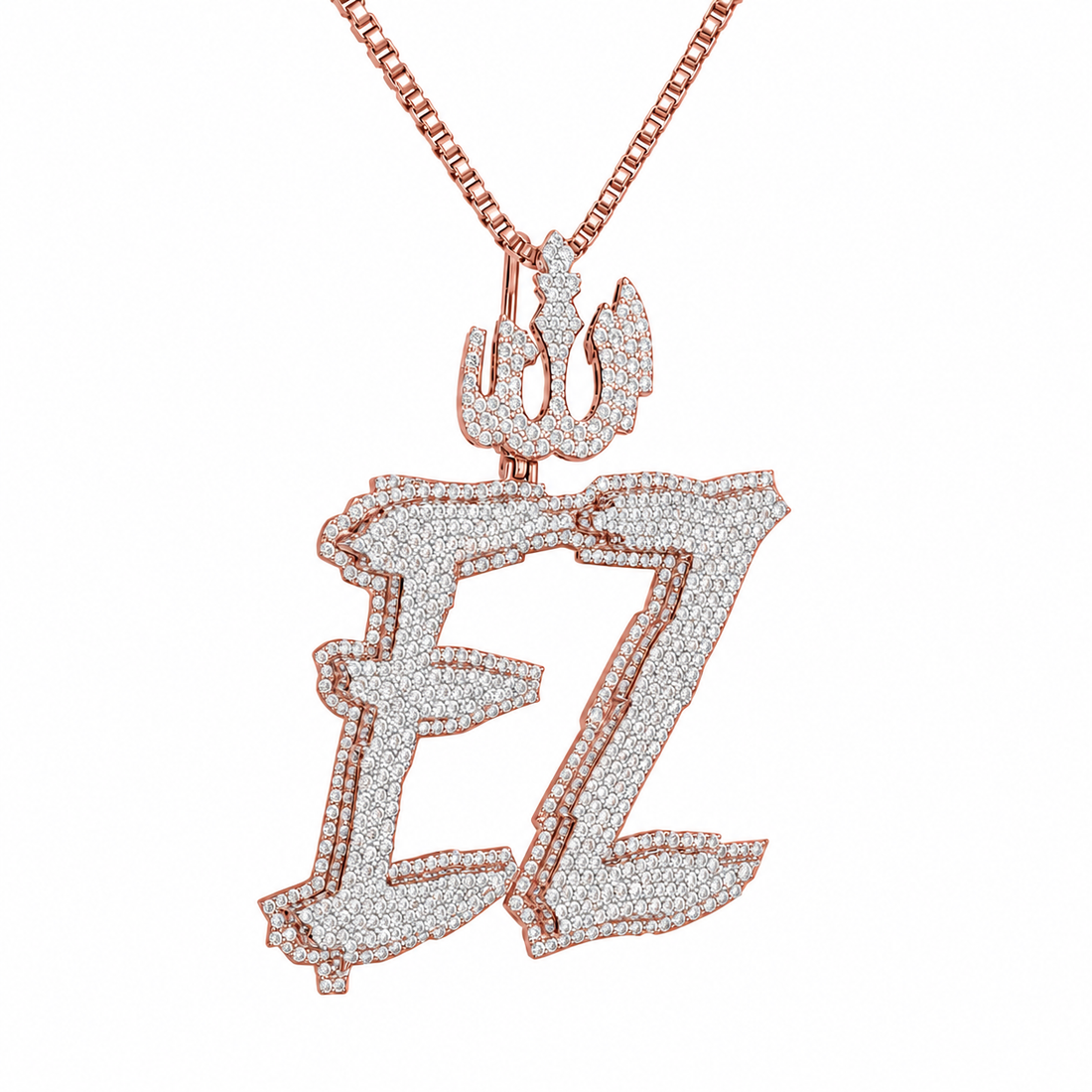 Custom Letter "EZ" Moissanite Diamond Pendant