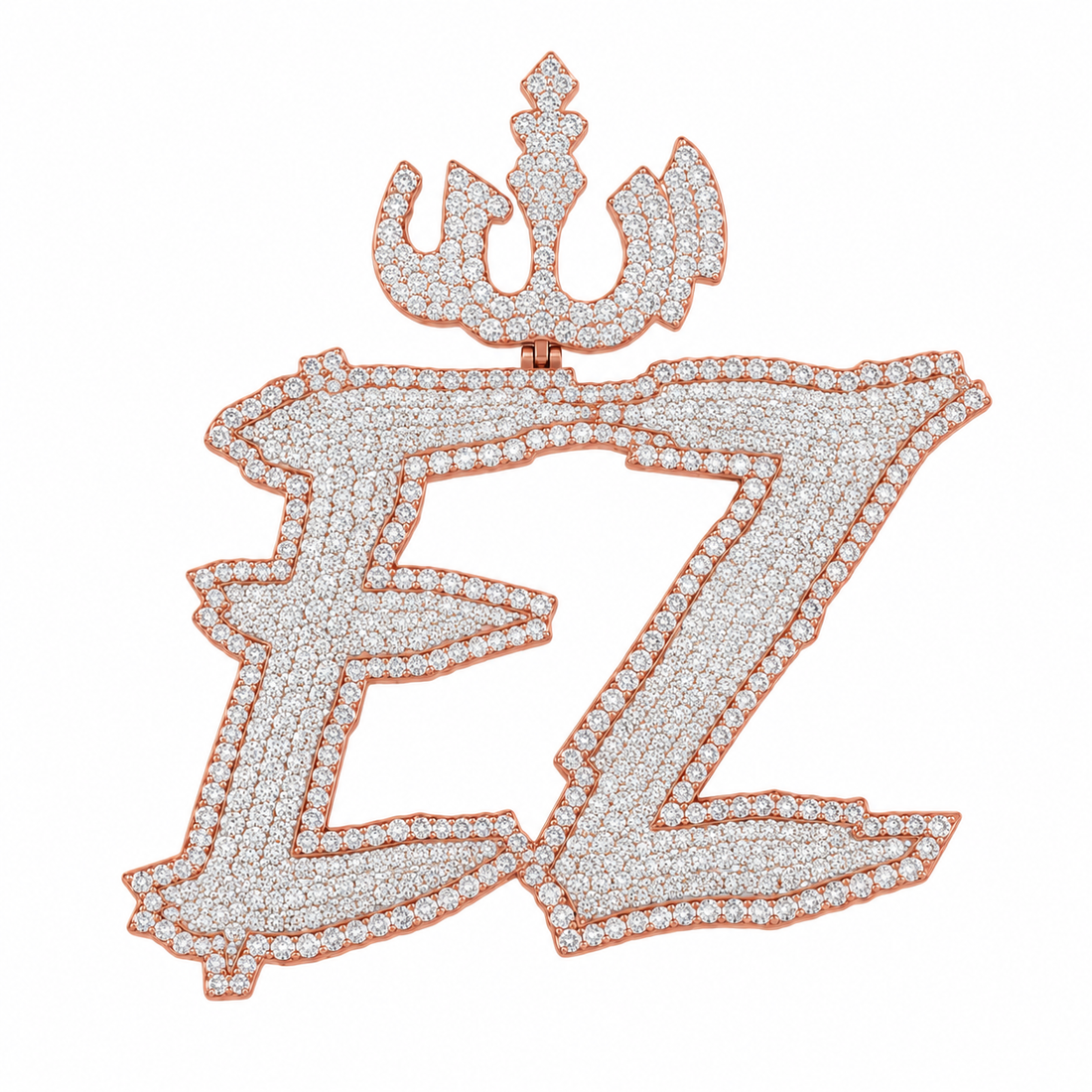 Custom Letter "EZ" Moissanite Diamond Pendant