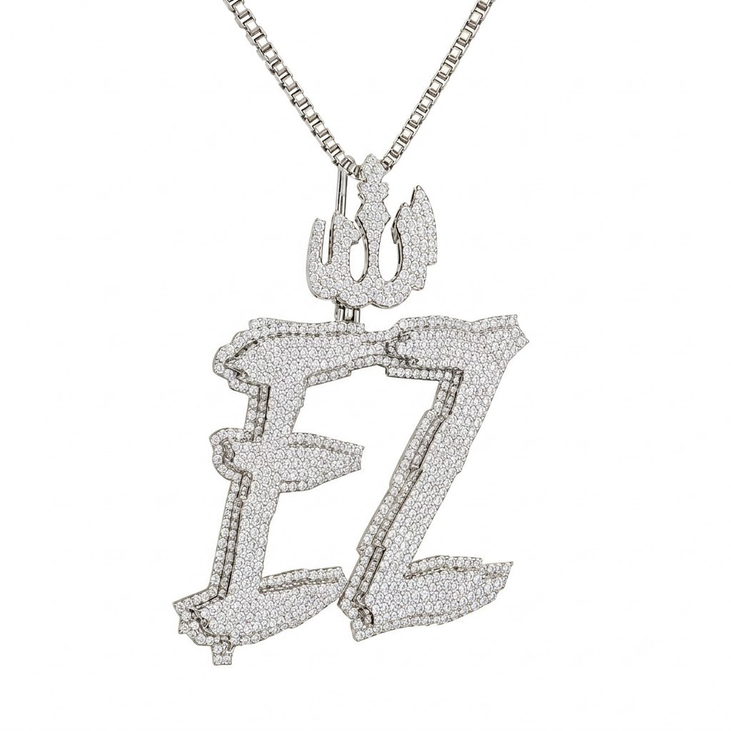 Custom Letter "EZ" Moissanite Diamond Pendant