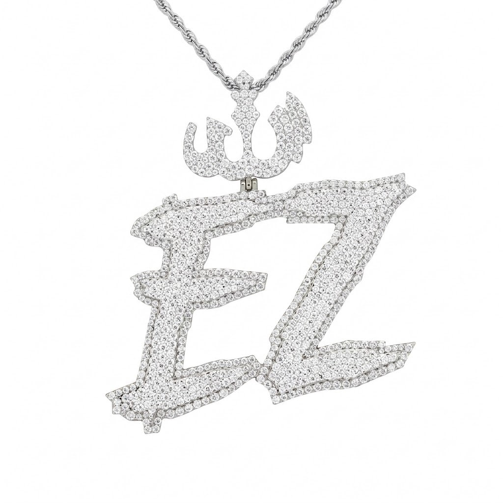 Custom Letter "EZ" Moissanite Diamond Pendant