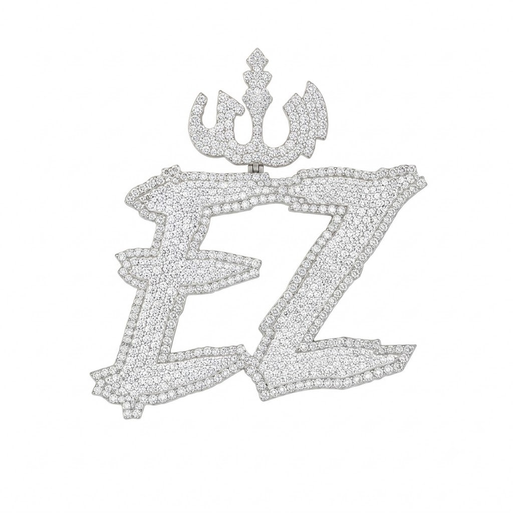 Custom Letter "EZ" Moissanite Diamond Pendant