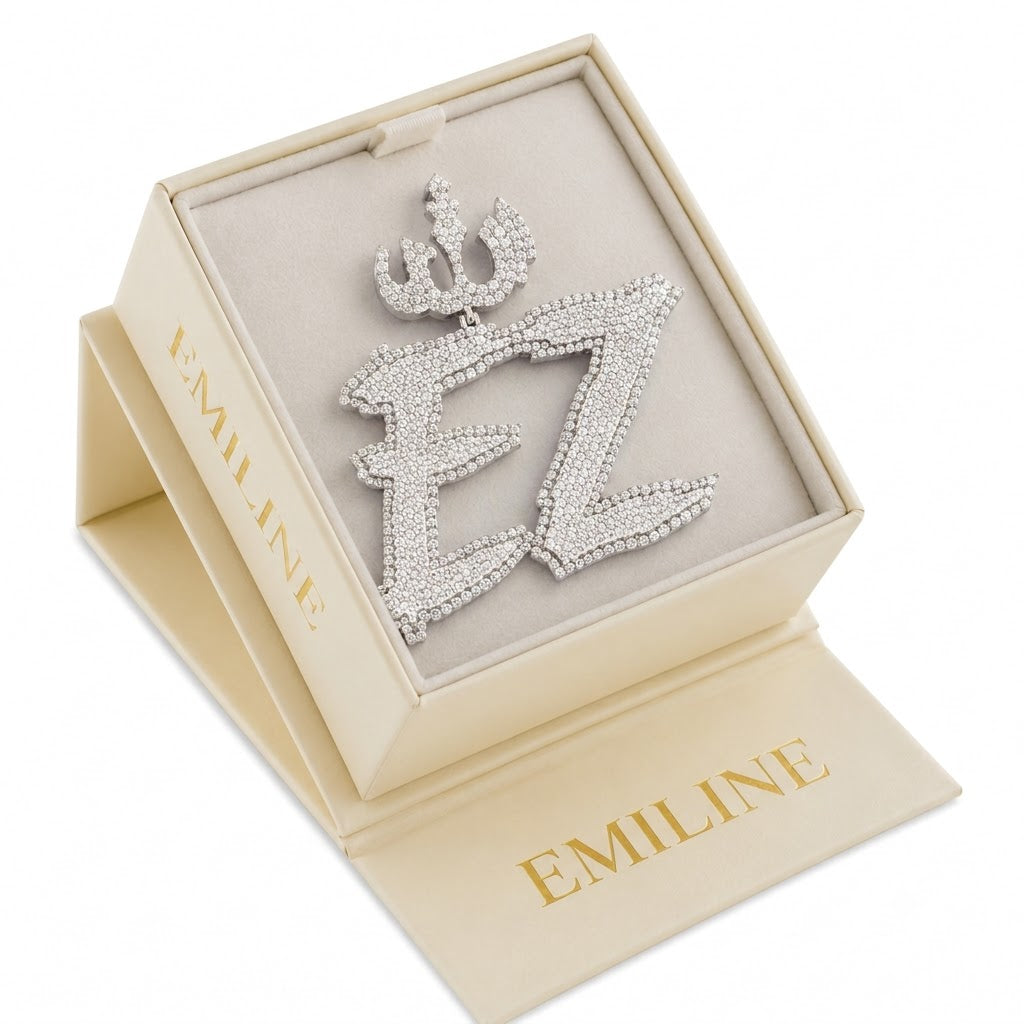 Custom Letter "EZ" Moissanite Diamond Pendant