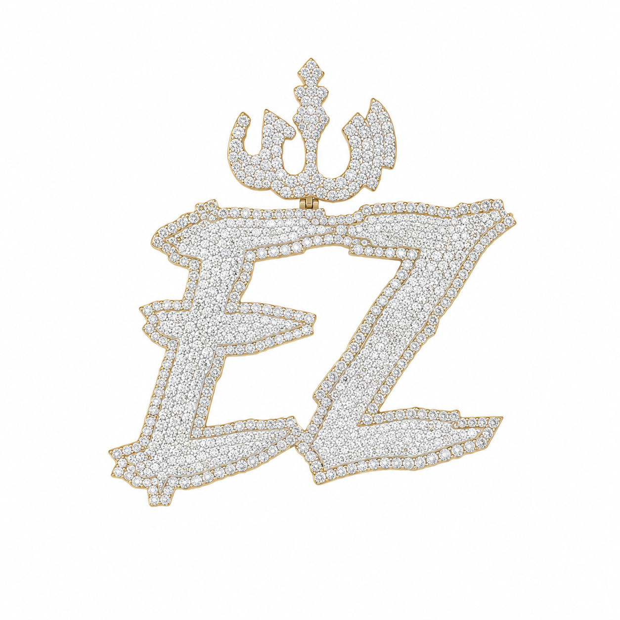 Custom Letter "EZ" Moissanite Diamond Pendant