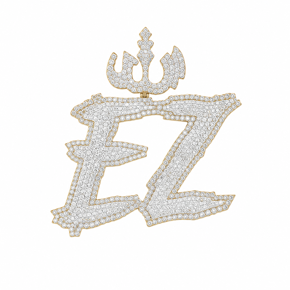 Custom Letter "EZ" Moissanite Diamond Pendant