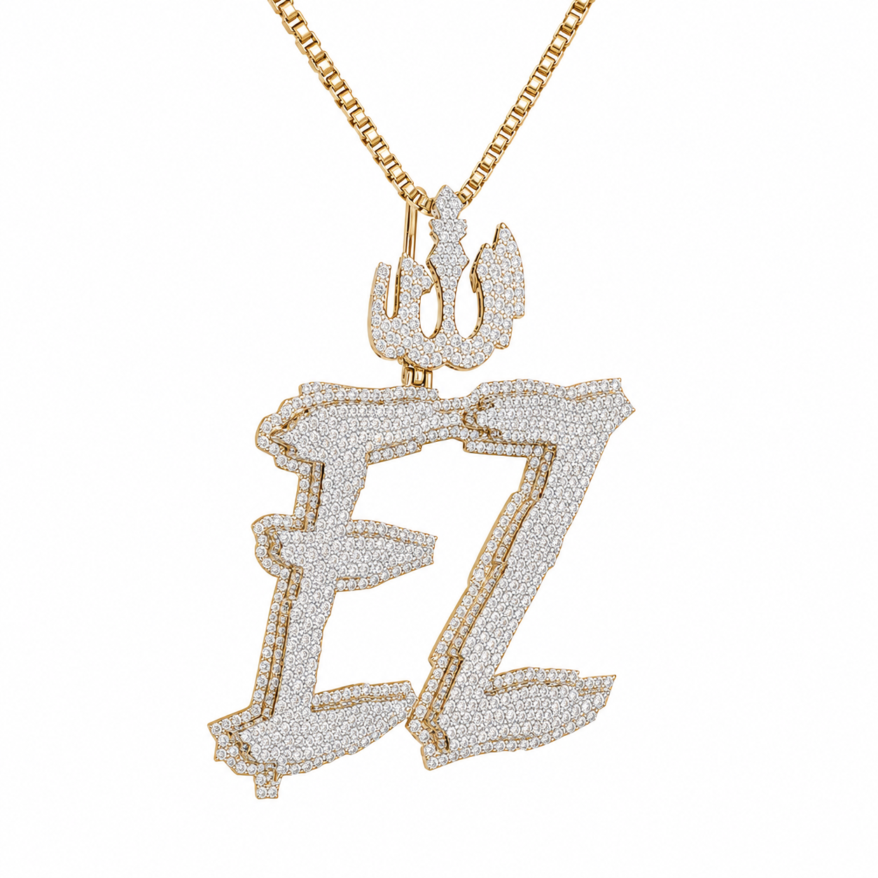 Custom Letter "EZ" Moissanite Diamond Pendant