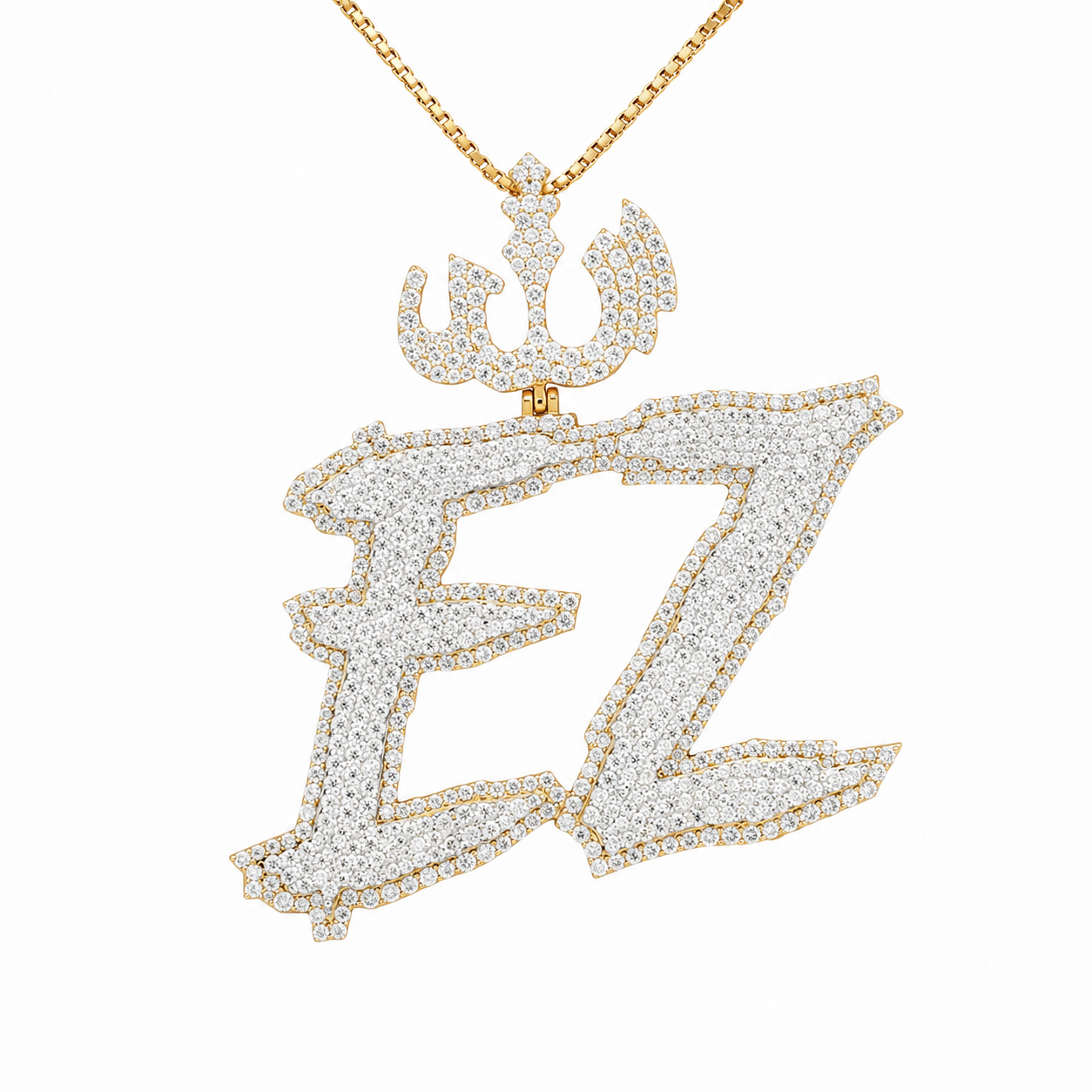 Custom Letter "EZ" Moissanite Diamond Pendant