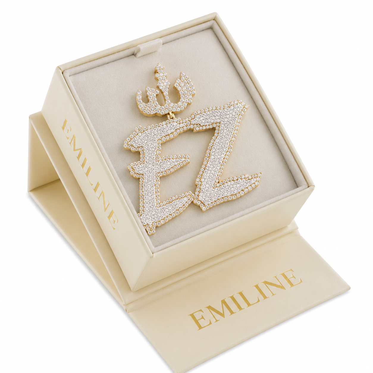 Custom Letter "EZ" Moissanite Diamond Pendant