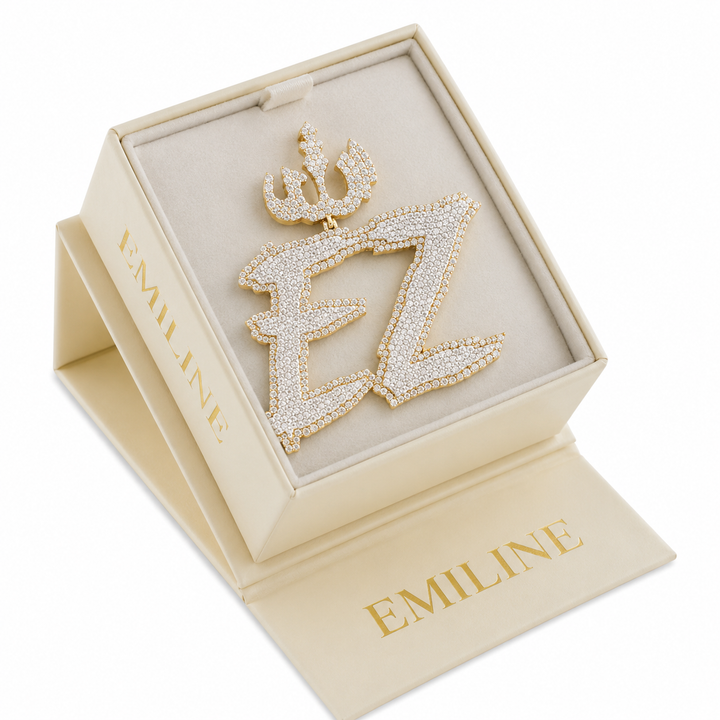 Custom Letter "EZ" Moissanite Diamond Pendant