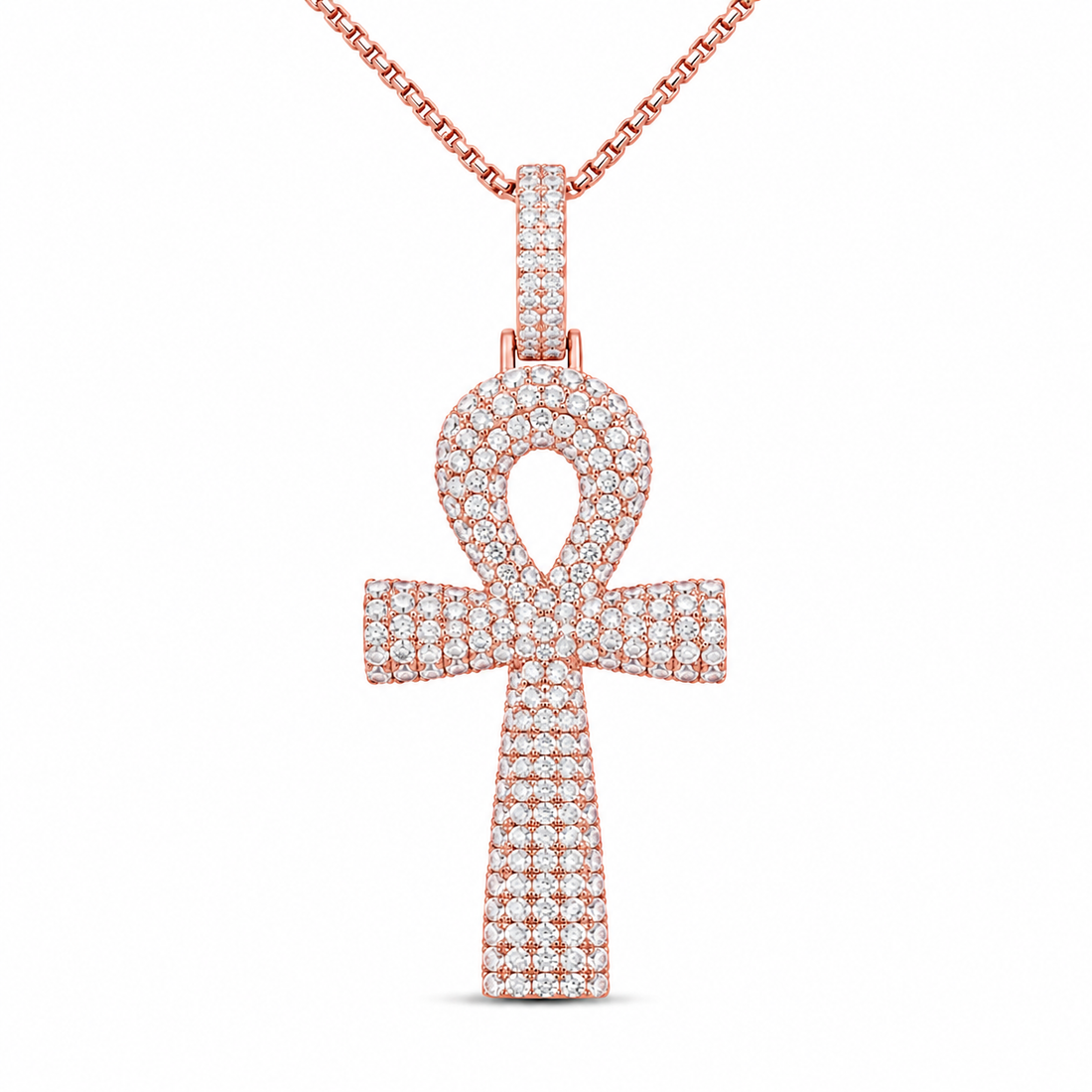 Ankh Cross Moissanite Diamond Pendant
