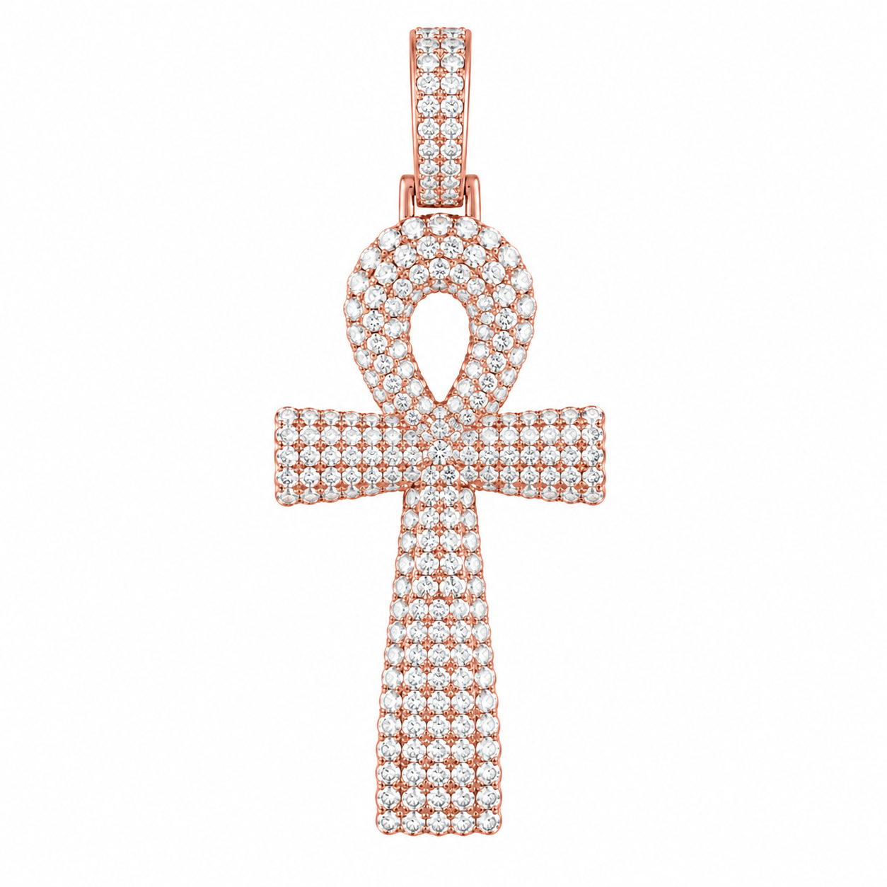 Ankh Cross Moissanite Diamond Pendant