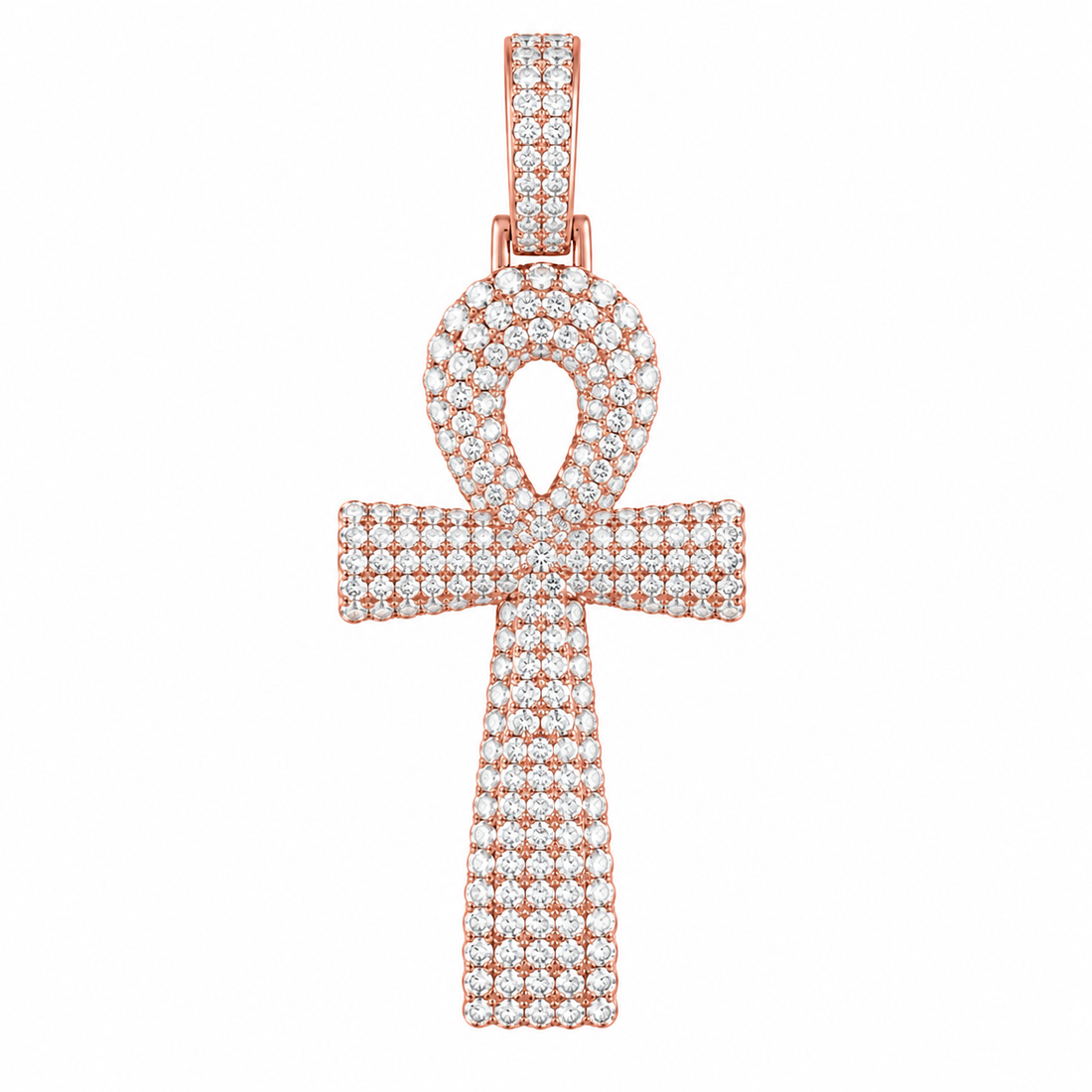 Ankh Cross Moissanite Diamond Pendant