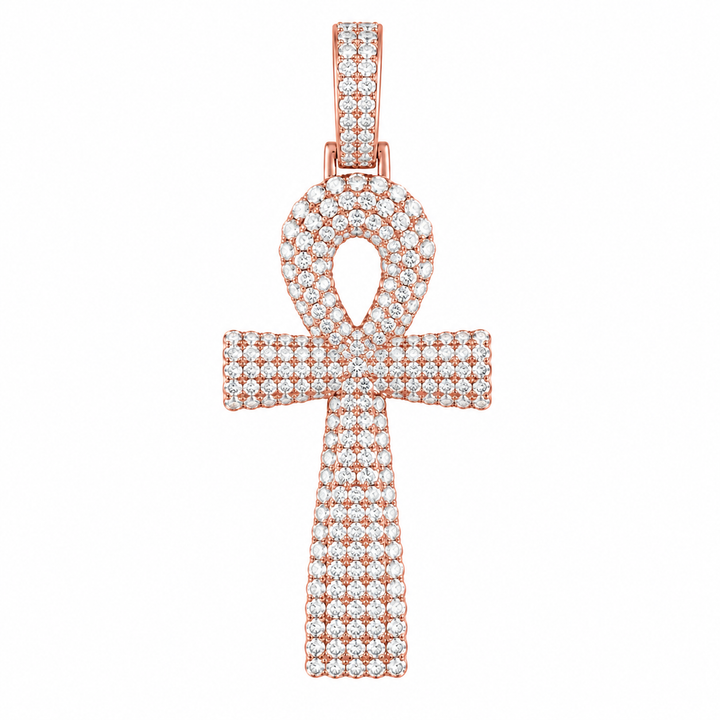 Ankh Cross Moissanite Diamond Pendant