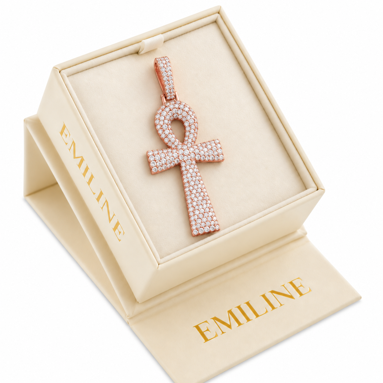 Ankh Cross Moissanite Diamond Pendant