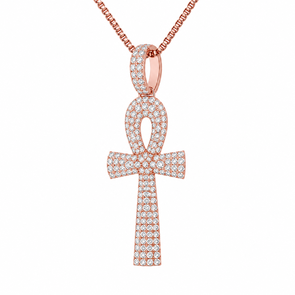 Ankh Cross Moissanite Diamond Pendant