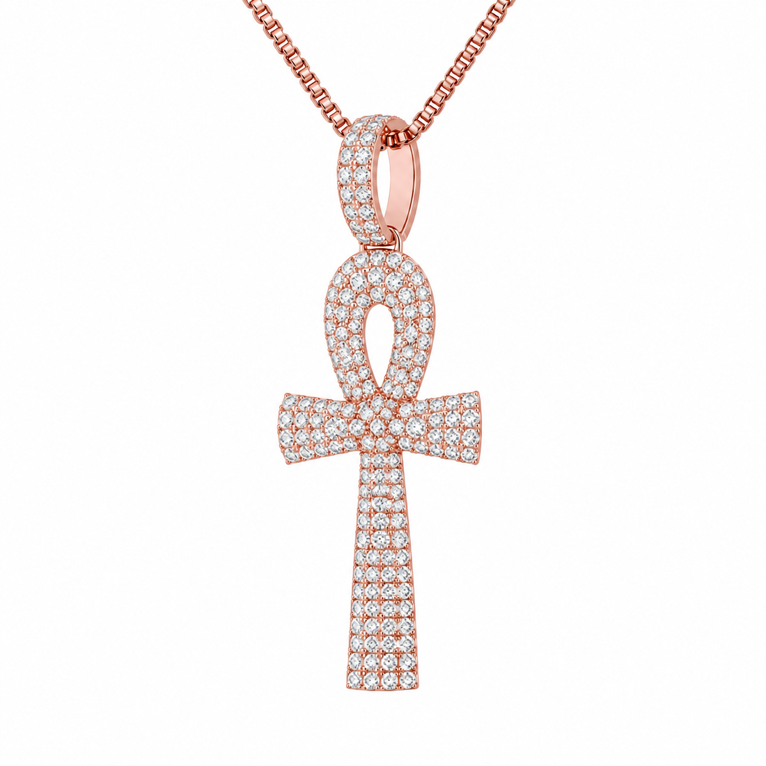 Ankh Cross Moissanite Diamond Pendant