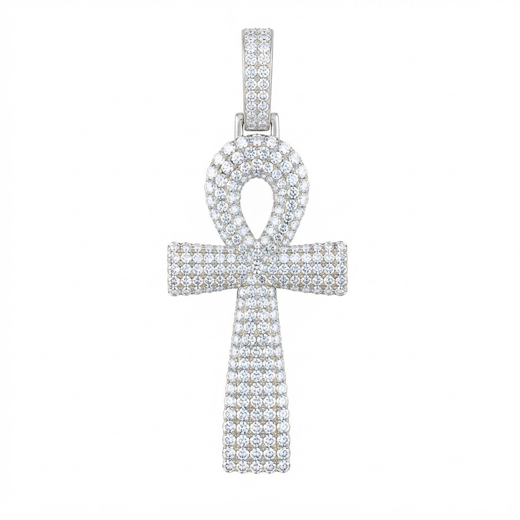 Ankh Cross Moissanite Diamond Pendant