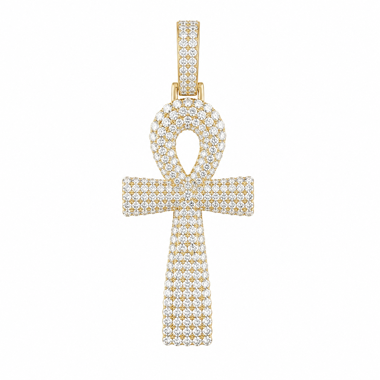 Ankh Cross Moissanite Diamond Pendant