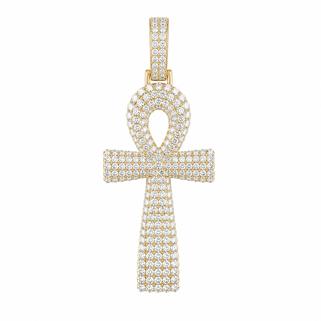 Ankh Cross Moissanite Diamond Pendant