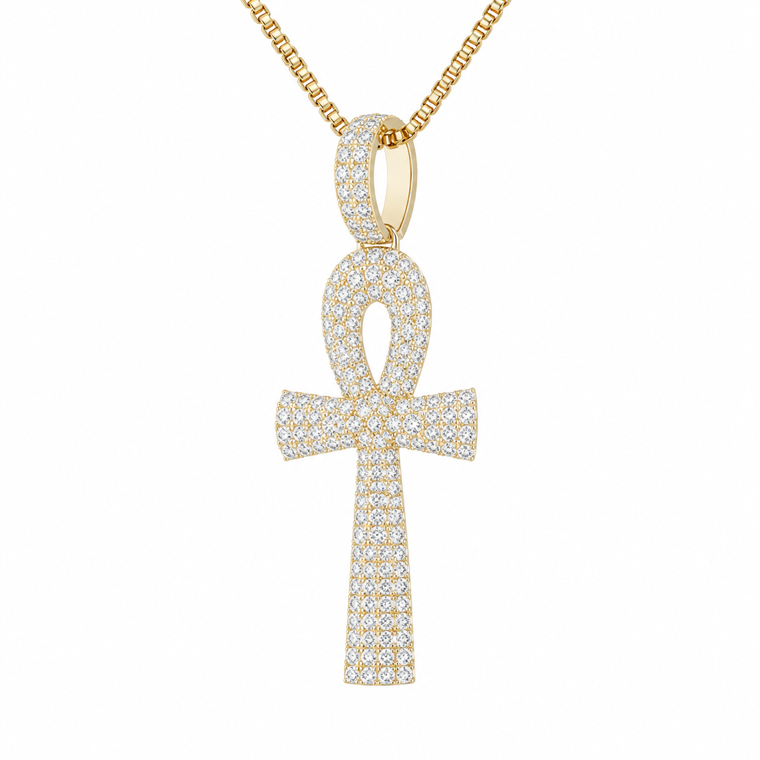Ankh Cross Moissanite Diamond Pendant