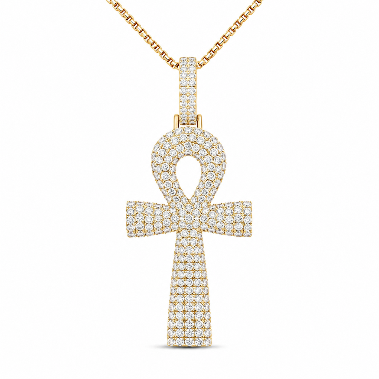 Ankh Cross Moissanite Diamond Pendant