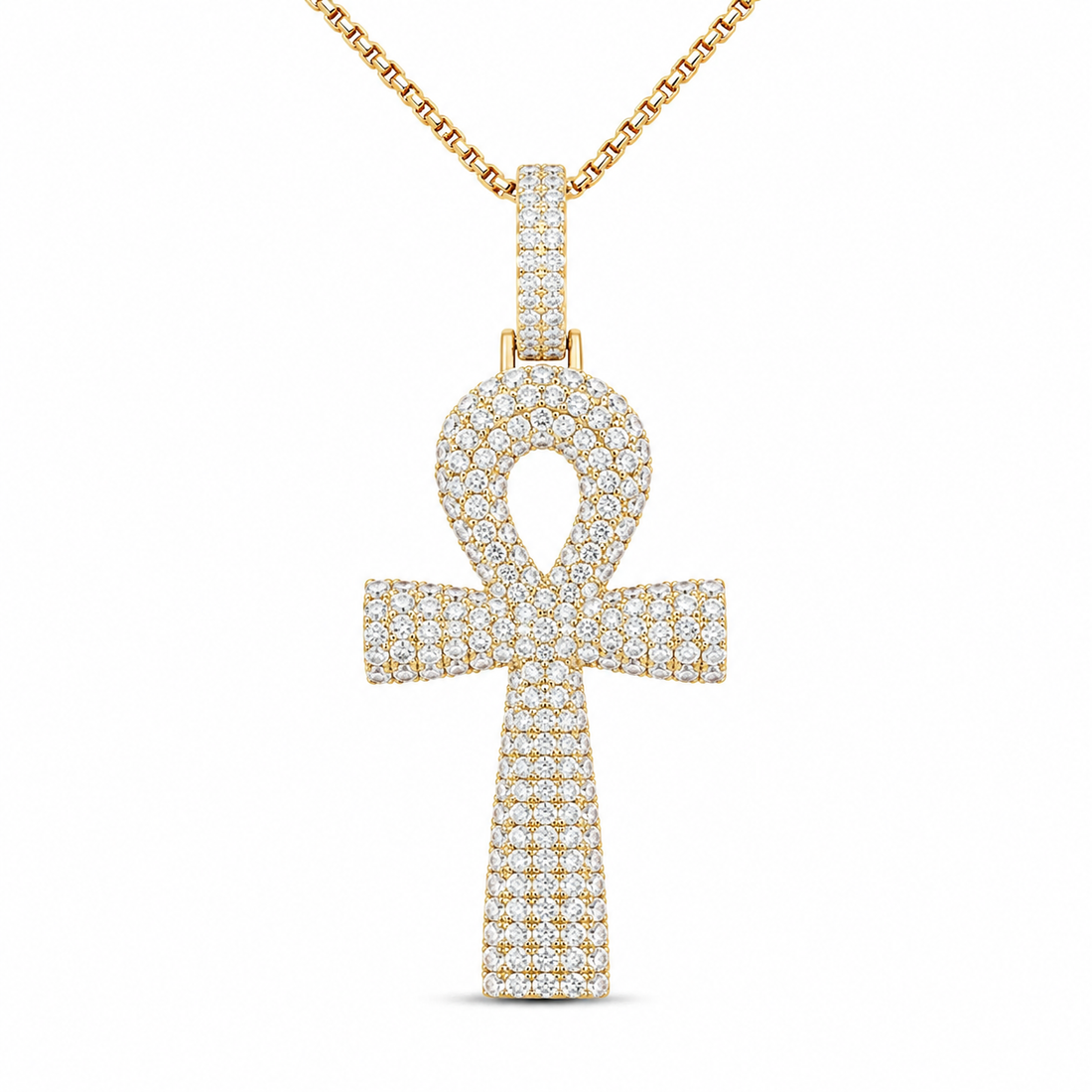 Ankh Cross Moissanite Diamond Pendant